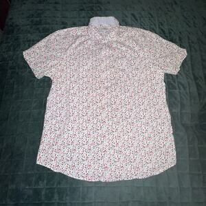 Ben Sherman Men's XL Beige Floral Short Sleeve Button-Up